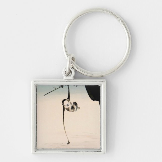 Monkey and the Moon Reflection Key Ring (Front)
