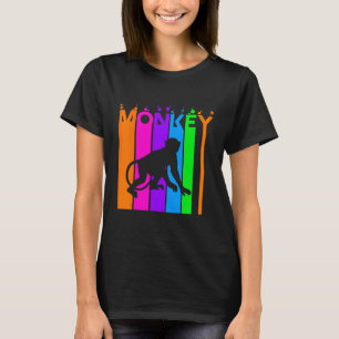 Monkey Animal Rainbow Bubble With Silhouette T-Shirt