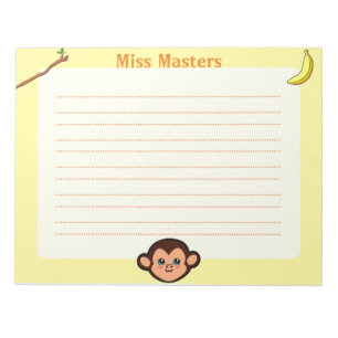 Monkey Animal Themed Personalised Notepads