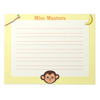 Monkey Animal Themed Personalised Notepads