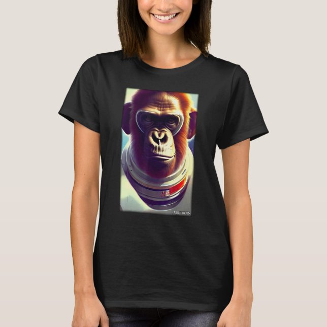 Monkey Ape Animal Astronaut Space Universe Galaxy  T-Shirt (Front)