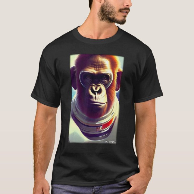 Monkey Ape Animal Astronaut Space Universe Galaxy  T-Shirt (Front)