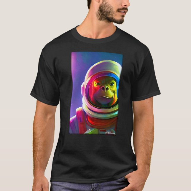 Monkey Ape Animal Astronaut Space Universe Galaxy  T-Shirt (Front)