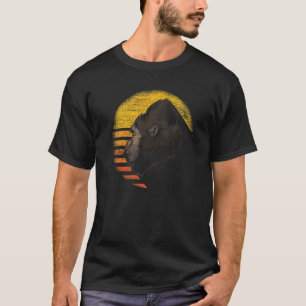 Monkey  Ape Animal  Retro Sunset Gorilla T-Shirt