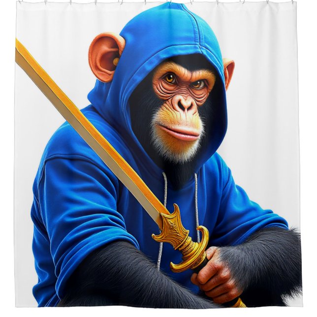 Monkey Art Shower Curtain (Front)