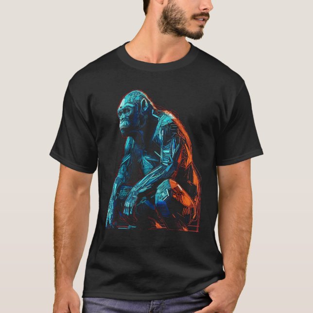 Monkey artwork - animal art zoo gorilla T-Shirt (Front)