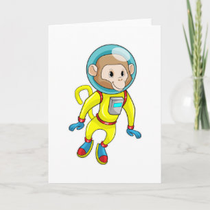 Monkey as Astronaut Card