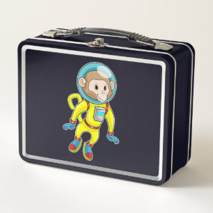 Monkey as Astronaut Metal Lunch Box
