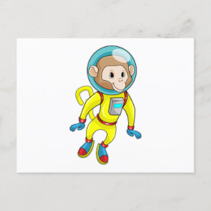 Monkey as Astronaut Postcard