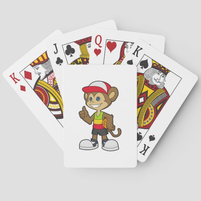 Monkey as Basketball player with Basketball Playing Cards (Back)