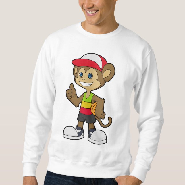 Monkey as Basketball player with Basketball Sweatshirt (Front)