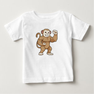 Monkey as Bodybuilder at Bodybuilding Baby T-Shirt