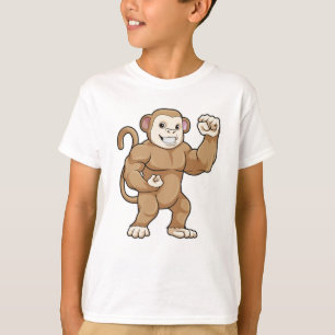 Monkey as Bodybuilder at Bodybuilding T-Shirt