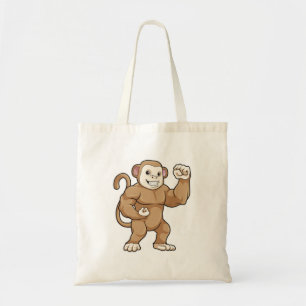 Monkey as Bodybuilder at Bodybuilding Tote Bag