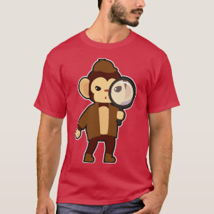 Monkey as Detective with Magnifying glass T-Shirt