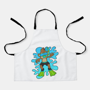 Monkey as Diver with Snorkel Apron