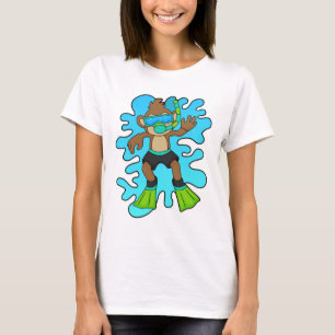 Monkey as Diver with Snorkel T-Shirt