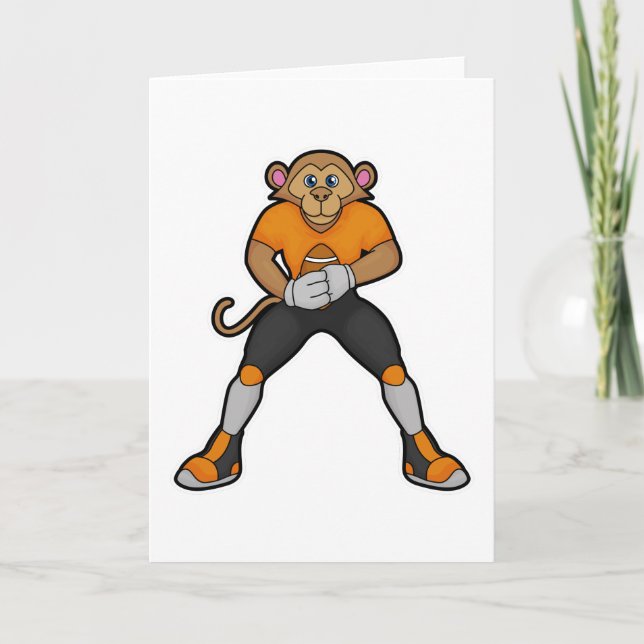 Monkey as Football player with Football Card (Front)