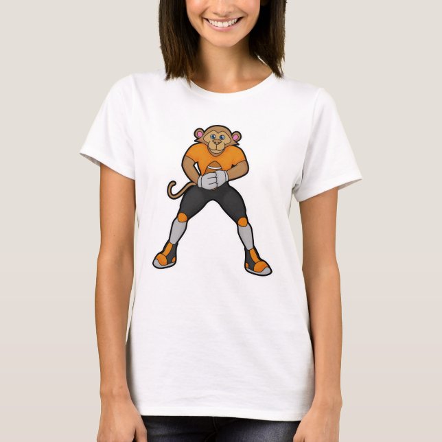 Monkey as Football player with Football T-Shirt (Front)