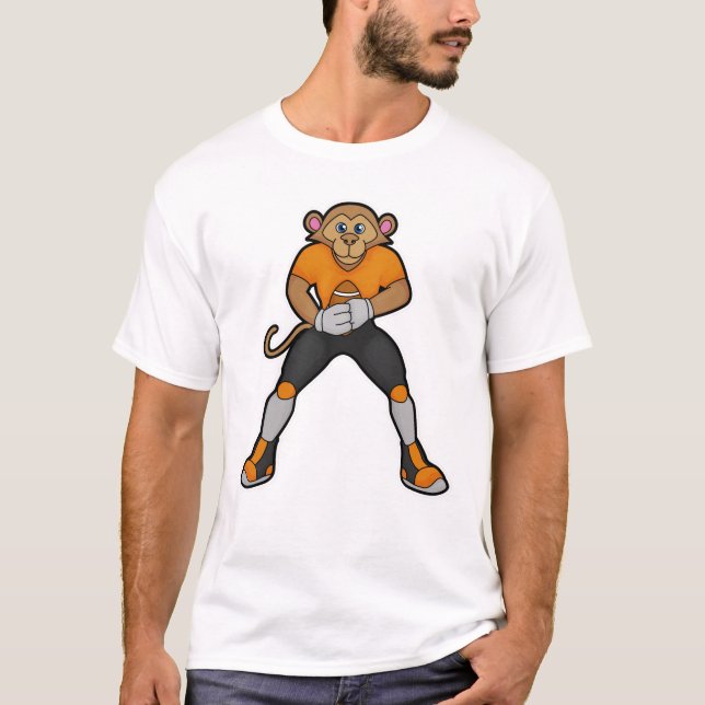 Monkey as Football player with Football T-Shirt (Front)