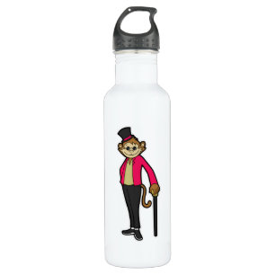 Monkey as Gentleman with Hat & Walking stick 710 Ml Water Bottle