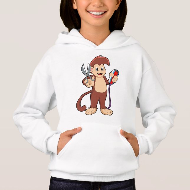 Monkey as Hairdresser with Scissors & Razor (Front)