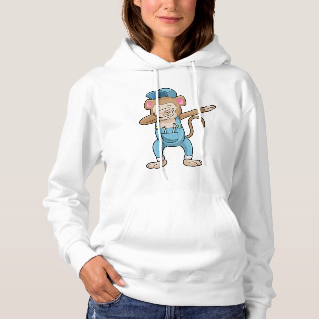 Monkey as Mechanic at Hip Hop Dance Dab Hoodie (Front)