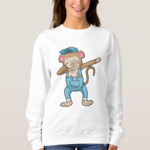 Monkey as Mechanic at Hip Hop Dance Dab Sweatshirt