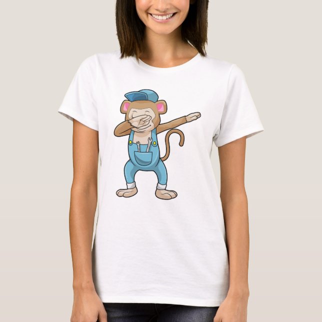 Monkey as Mechanic at Hip Hop Dance Dab T-Shirt (Front)