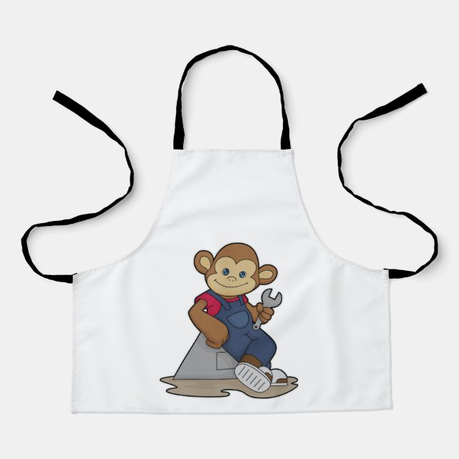Monkey as Mechanic with Wrench Apron (Front)