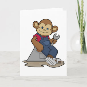 Monkey as Mechanic with Wrench Card