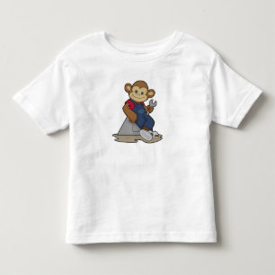 Monkey as Mechanic with Wrench Toddler T-Shirt