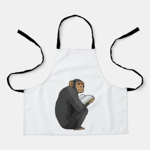 Monkey as Nerd with Book Apron