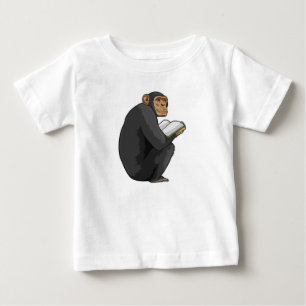 Monkey as Nerd with Book Baby T-Shirt