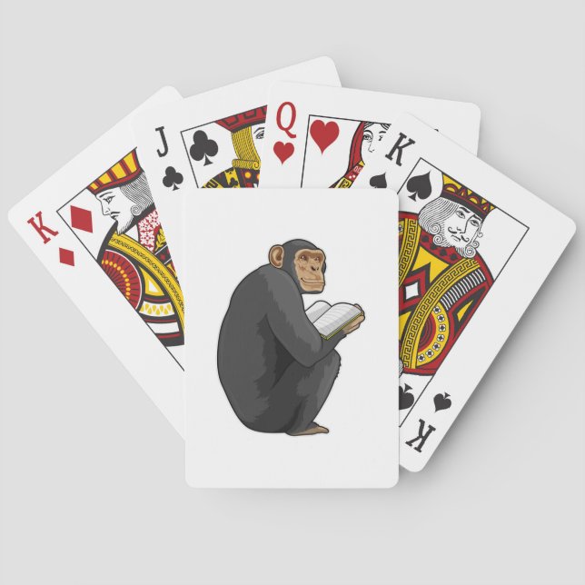 Monkey as Nerd with Book Playing Cards (Back)