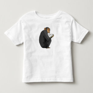 Monkey as Nerd with Book Toddler T-Shirt