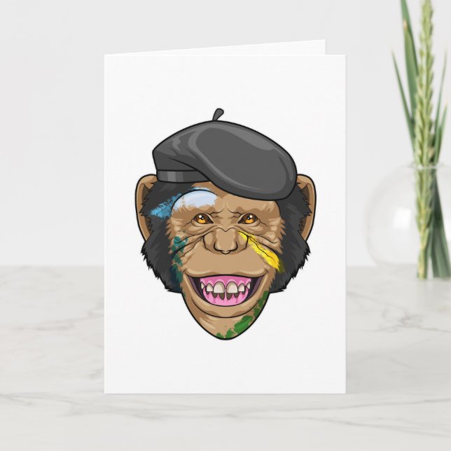 Monkey as Painter Card (Front)