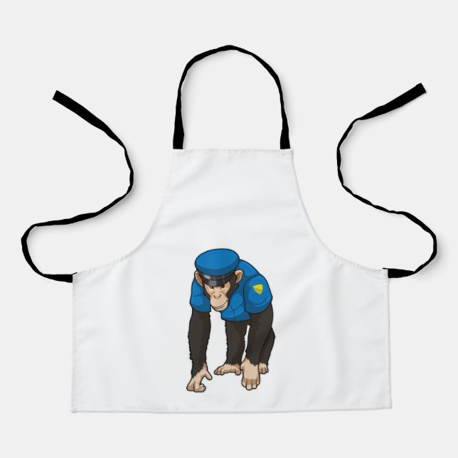 Monkey as Police officer with Uniform Apron (Front)
