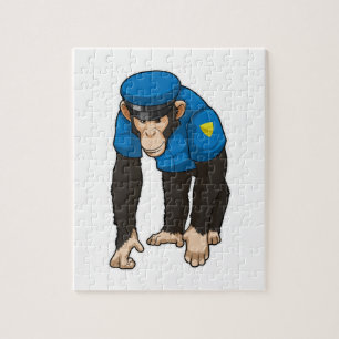 Monkey as Police officer with Uniform Jigsaw Puzzle