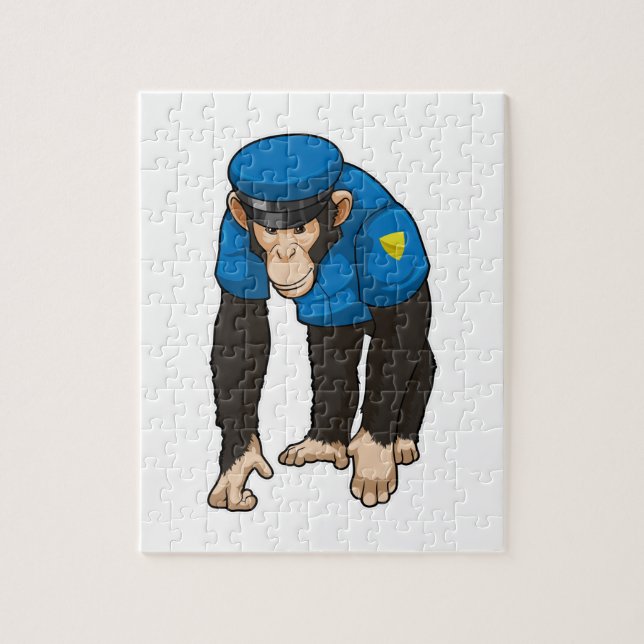 Monkey as Police officer with Uniform Jigsaw Puzzle (Vertical)