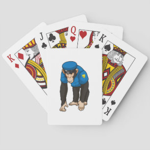 Monkey as Police officer with Uniform Playing Cards
