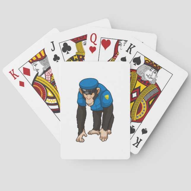 Monkey as Police officer with Uniform Playing Cards (Back)