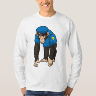 Monkey as Police officer with Uniform T-Shirt