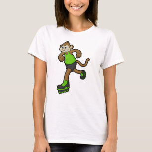 Monkey as Skater with Inline skates T-Shirt