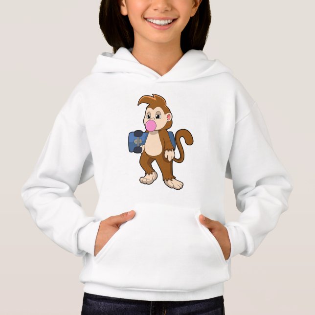 Monkey as Skater with Skateboard (Front)