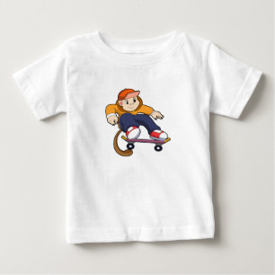 Monkey as Skater with Skateboard Baby T-Shirt