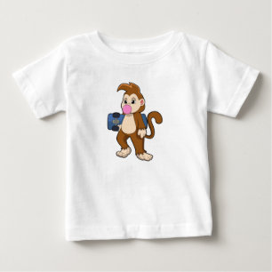 Monkey as Skater with Skateboard Baby T-Shirt