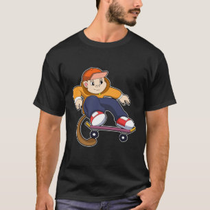 Monkey as Skater with Skateboard T-Shirt