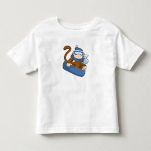 Monkey as Snowboarder with Sonowboard.PNG Toddler T-Shirt