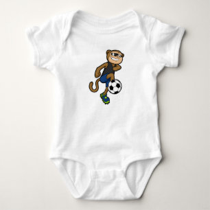Monkey as Soccer player at Soccer Baby Bodysuit